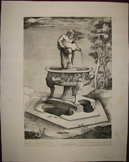 Perret Pieter (1555-1639) (Fontana con Sileno nel giardino di Palazzo Cesi a Roma) 1581 Roma